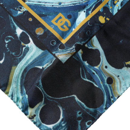 Dolce & Gabbana Multicolor Marble Square Foulard Scarf