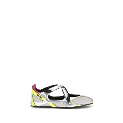 The Attico Silver Polyurethane Ballet Flats