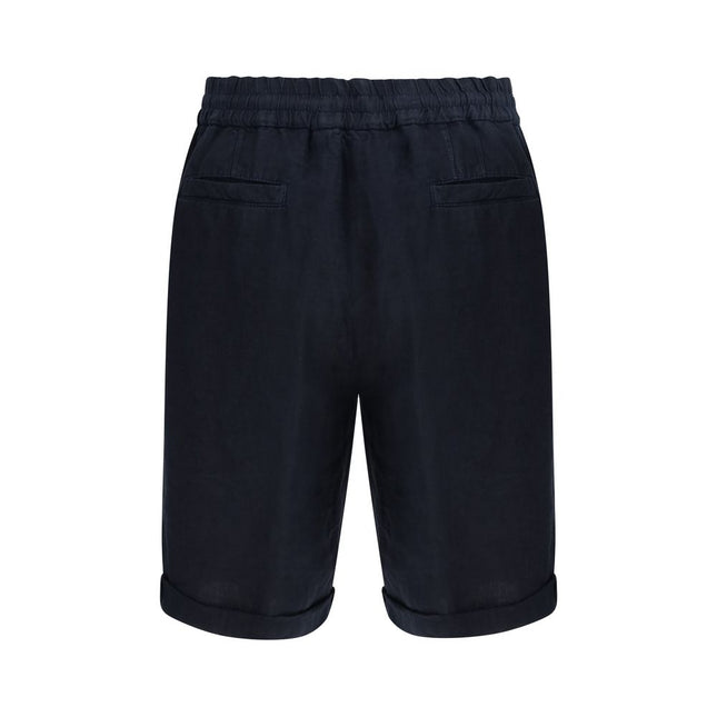 Brunello Cucinelli Blue Linen Bermuda Shorts
