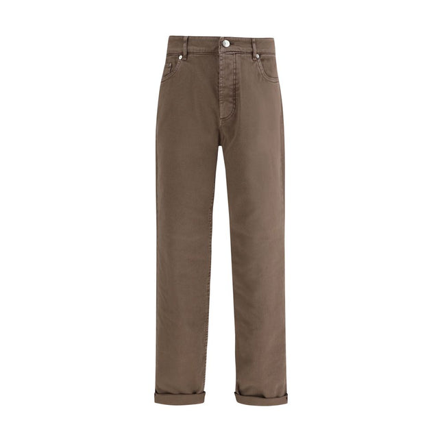 Brunello Cucinelli Brown Cotton Jeans Denim