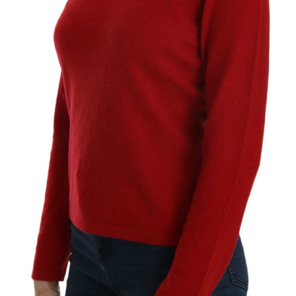 MILA SCHÖN Cashmere Red Round Neck Pullover Top Sweater