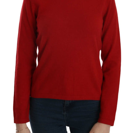 MILA SCHÖN Cashmere Red Round Neck Pullover Top Sweater