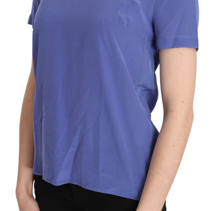 Patrizia Pepe Silk Purple Short Sleeve Casual Top Blouse