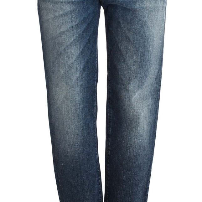 John Galliano Blue Wash Relaxed Fit Cotton Stretch Denim Jeans