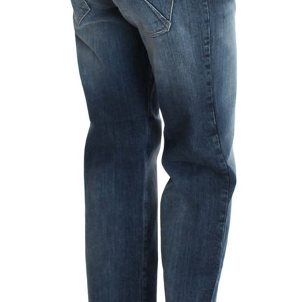 John Galliano Blue Wash Relaxed Fit Cotton Stretch Denim Jeans