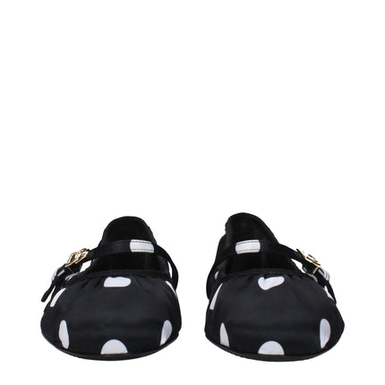 Dolce & Gabbana Black Fabric Ballet Flats