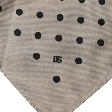Dolce & Gabbana Brown Polka Dot Square Handkerchief Scarf