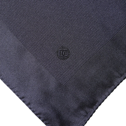 Dolce & Gabbana Blue Logo Silk Men Square Handkerchief Scarf