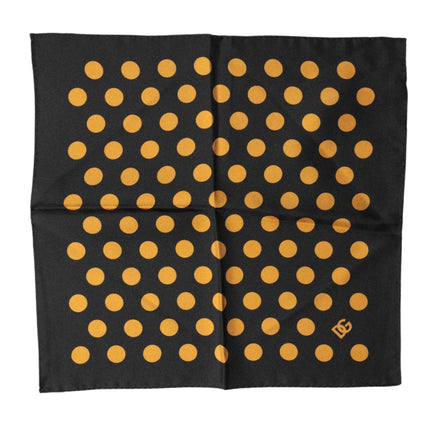 Dolce & Gabbana Black Polka Dot Square Handkerchief Scarf