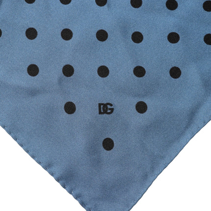 Dolce & Gabbana Blue Polka Dot Square Handkerchief Scarf