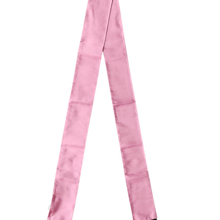 Dolce & Gabbana Pink Silk Fringes Neck Wrap Foulard Scarf