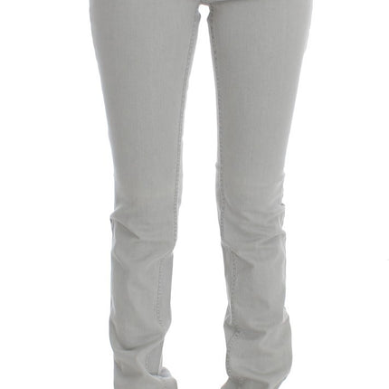 Costume National Pants Gray Cotton Blend Super Slim Fit Jeans