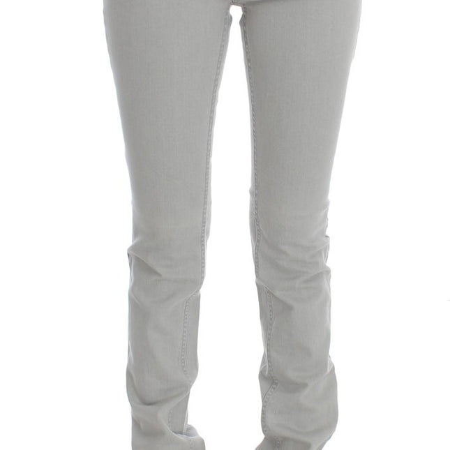 Costume National Pants Gray Cotton Blend Super Slim Fit Jeans