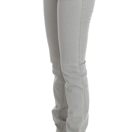 Costume National Pants Gray Cotton Blend Super Slim Fit Jeans