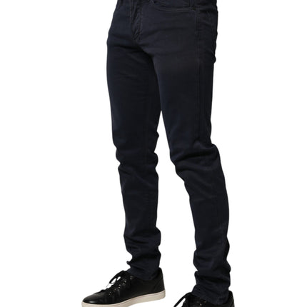 Siviglia Black Mid Waist Cotton Skinny Denim Men Trouser Jeans