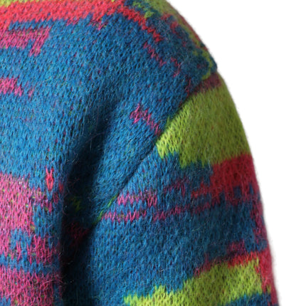 Dolce & Gabbana Multicolor Men Crew Neck Pullover Sweater
