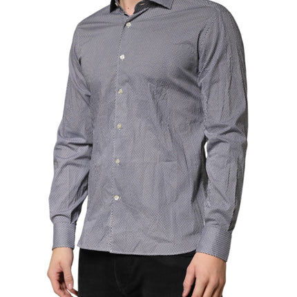Domenico Tagliente Gray Patterned Long Sleeves Dress Shirt