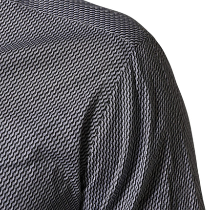 Domenico Tagliente Gray Patterned Long Sleeves Dress Shirt