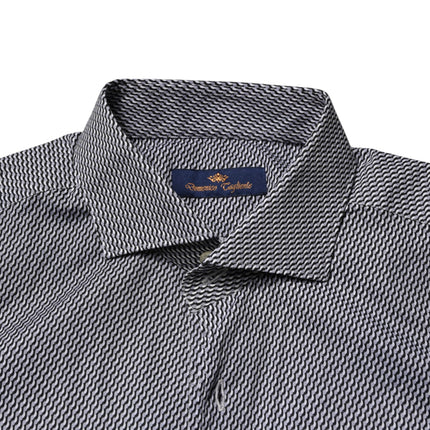 Domenico Tagliente Gray Patterned Long Sleeves Dress Shirt