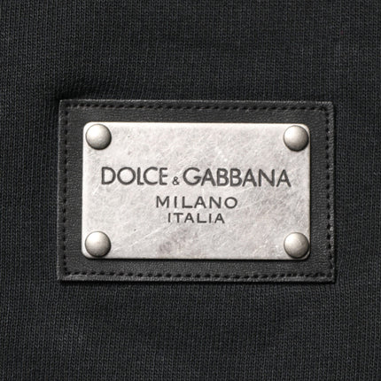 Dolce & Gabbana Black Full Zip Hooded Men Sweatshirt Sweater