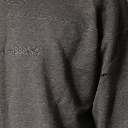 Dolce & Gabbana Gray Cotton Crew Neck Men Sweatshirt Sweater
