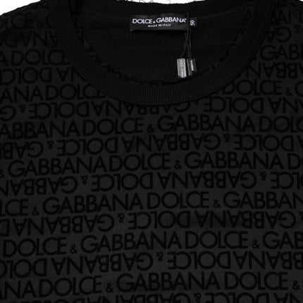 Dolce & Gabbana Black Monogram Crew Neck Sweatshirt Sweater