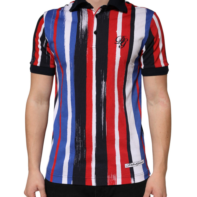 Dolce & Gabbana Multicolor Stripes Cotton Men Polo T-shirt