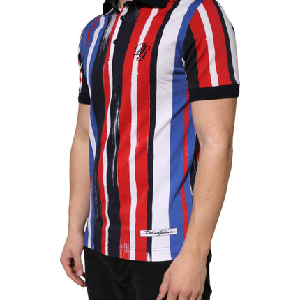 Dolce & Gabbana Multicolor Stripes Cotton Men Polo T-shirt