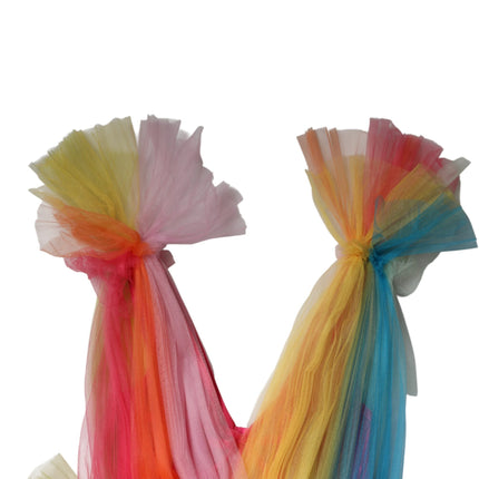Dolce & Gabbana Multicolor Nylon Tiered Tulle Midi Dress