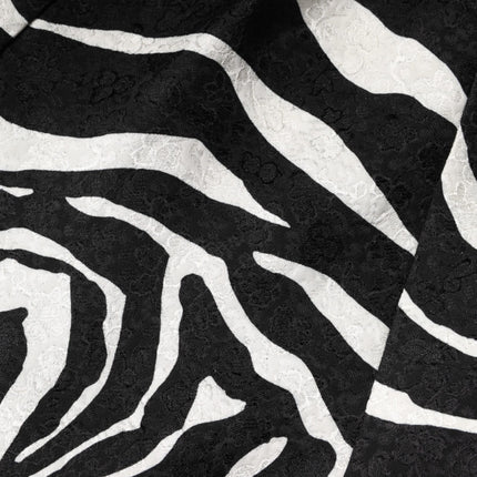 Dolce & Gabbana Black White Zebra Sleeveless A-line Dress