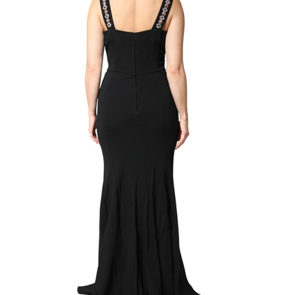 Dolce & Gabbana Black Embellished Bodycon Long Gown Dress
