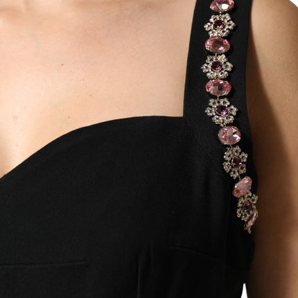 Dolce & Gabbana Black Embellished Bodycon Long Gown Dress