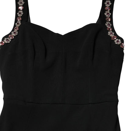 Dolce & Gabbana Black Embellished Bodycon Long Gown Dress