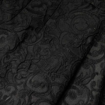 Dolce & Gabbana Black Floral Brocade High Waisted Trouser Pants