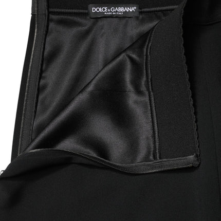 Dolce & Gabbana Black Mid Waist A-line Knee Length Skirt