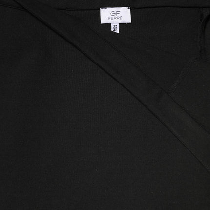 GF Ferre Black Polyester Pencil Cut Knee Length Women Skirt