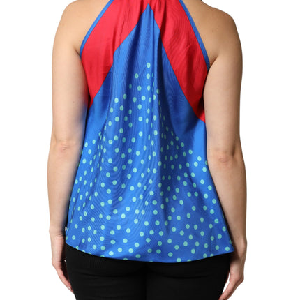Dolce & Gabbana Multicolor Polka Dot Tie Halter Blouse  Top