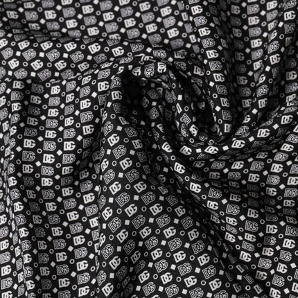 Dolce & Gabbana White Black Patterned Square Foulard Scarf