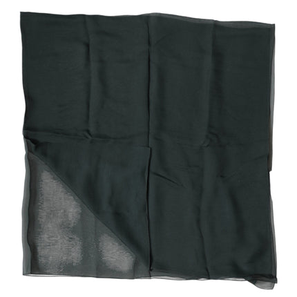 Dolce & Gabbana Dark Green Silk Neck Wrap Foulard  Scarf