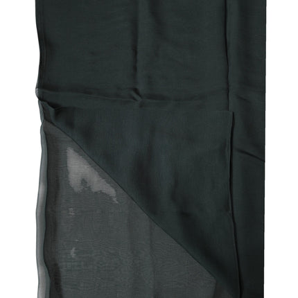 Dolce & Gabbana Dark Green Silk Neck Wrap Foulard  Scarf