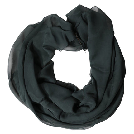 Dolce & Gabbana Dark Green Silk Neck Wrap Foulard  Scarf