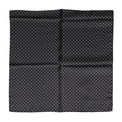 Dolce & Gabbana Black Polka Dot Silk Square Foulard Scarf