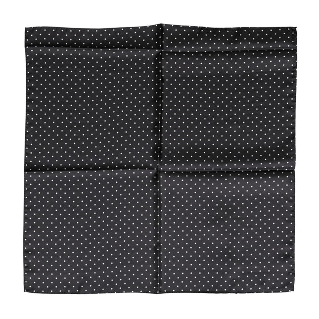 Dolce & Gabbana Black Polka Dot Silk Square Foulard Scarf