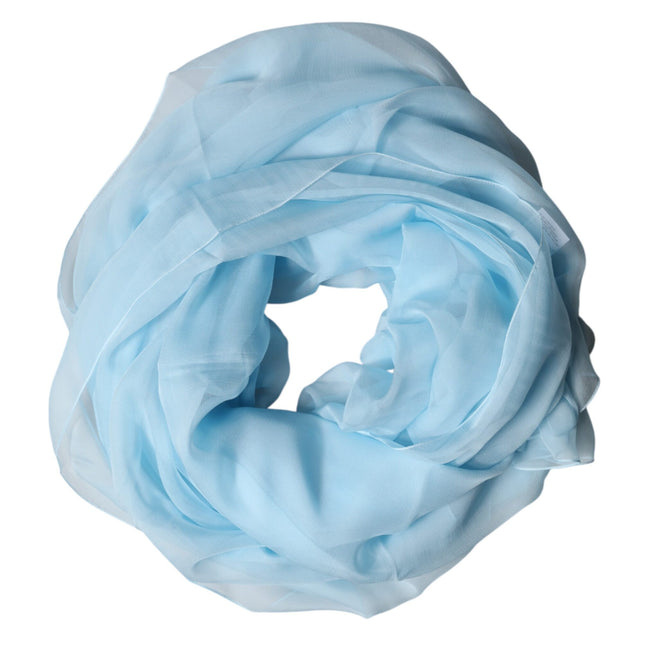 Dolce & Gabbana Light Blue Stole Silk Neck Wrap Shawl Scarf