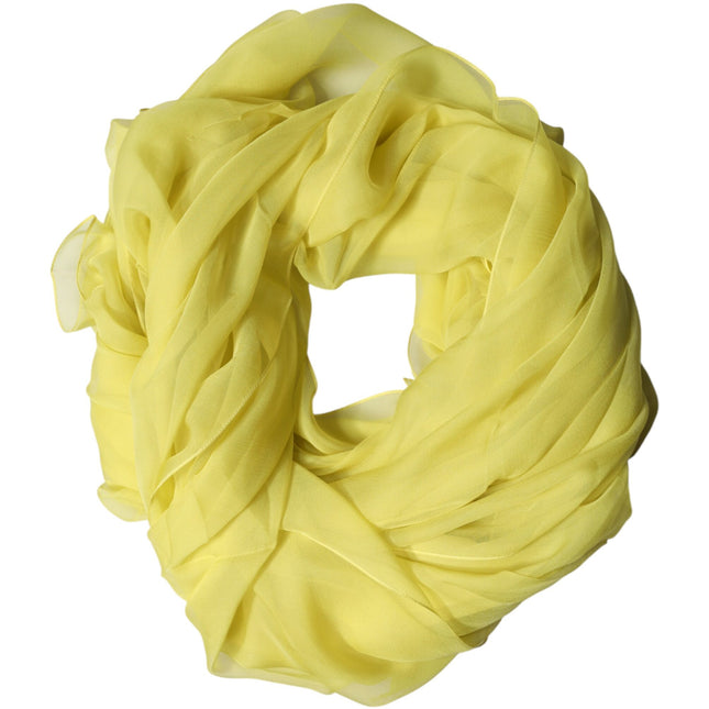 Dolce & Gabbana Yellow Stole Silk Neck Wrap Shawl Men  Scarf