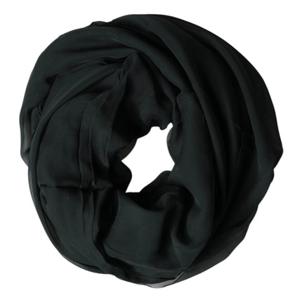 Dolce & Gabbana Dark Green Stole Silk Neck Wrap Shawl  Scarf