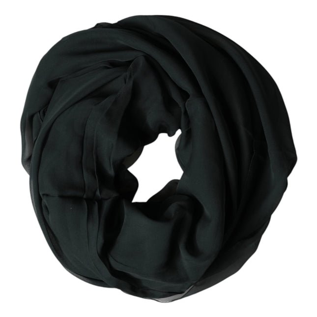 Dolce & Gabbana Dark Green Stole Silk Neck Wrap Shawl  Scarf