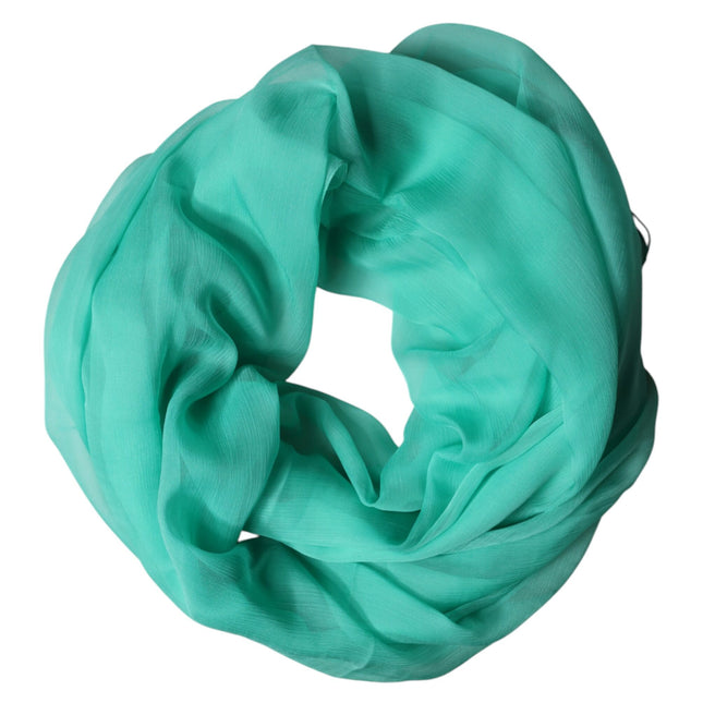 Dolce & Gabbana Teal Stole Silk Neck Wrap Shawl Men Scarf
