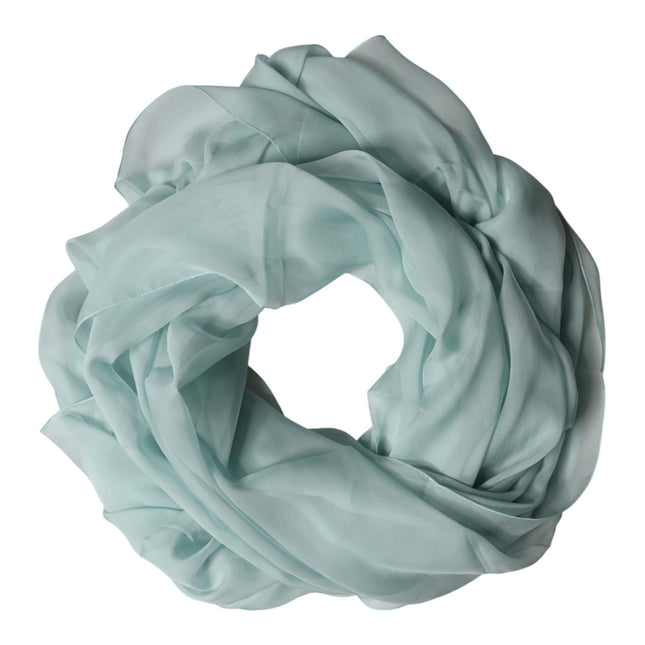Dolce & Gabbana Light Teal Silk Stole Neck Wrap Shawl  Scarf
