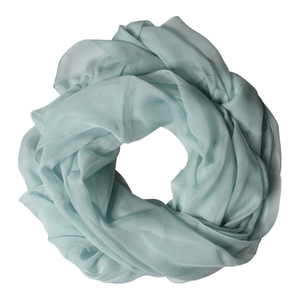 Dolce & Gabbana Light Teal Silk Stole Neck Wrap Shawl  Scarf